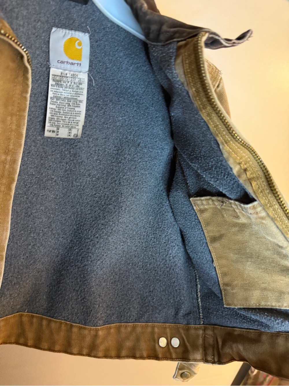 Carhartt Detroit Sherpa Lined Jacket Youth Sz  M (8) Brown Western - Picture 4 of 6